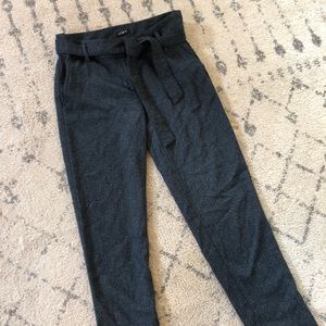 Navy tie-front trousers